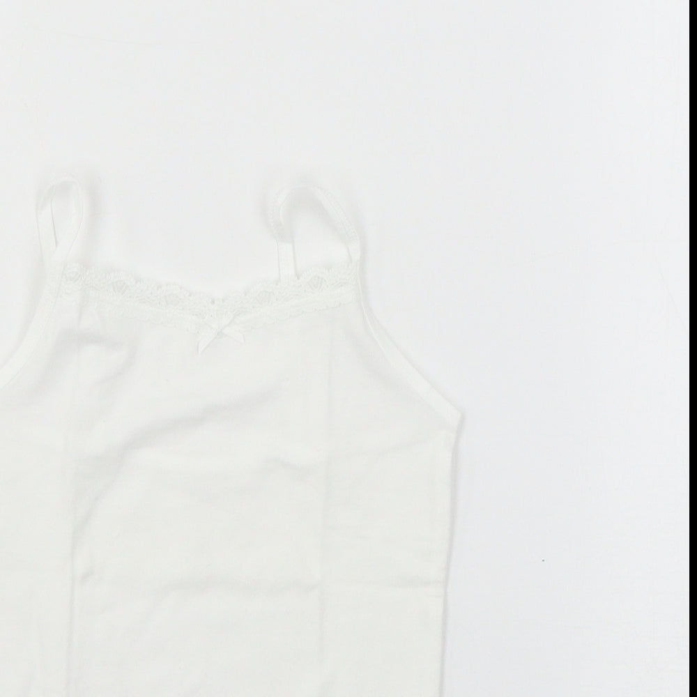 F&F Girls White  Jersey Basic Tank Size 6-7 Years