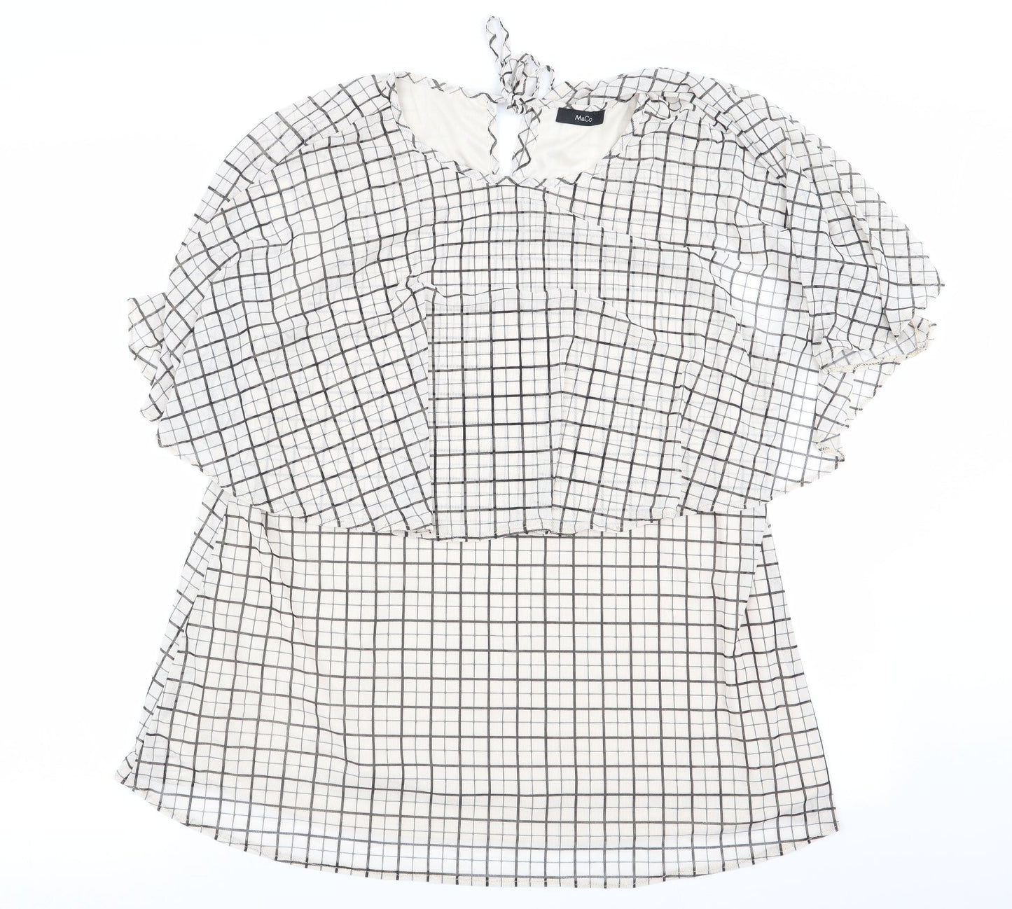 M&Co Womens Multicoloured Check  Basic Blouse Size 12