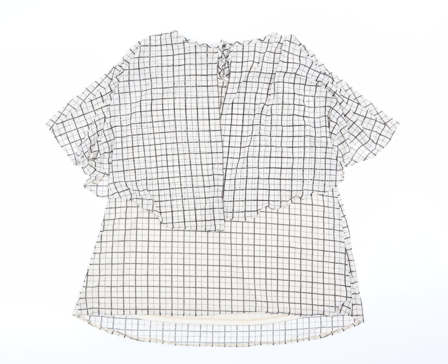 M&Co Womens Multicoloured Check  Basic Blouse Size 12