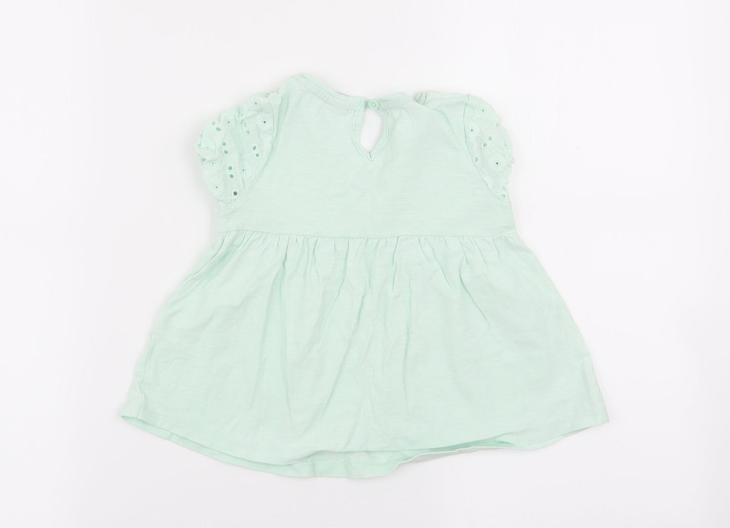 TU Girls Green Floral  Basic Blouse Size 2-3 Years