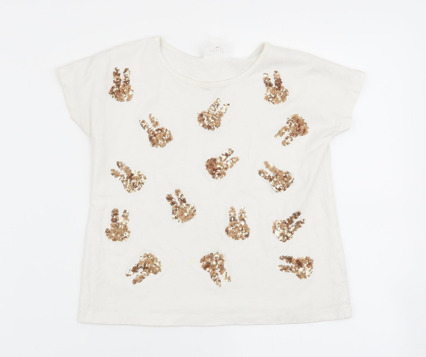 Seed Girls White   Basic T-Shirt Size 4 Years