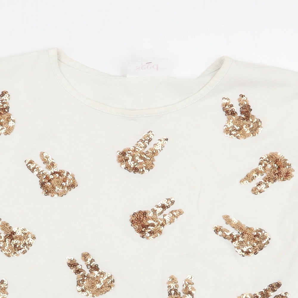 Seed Girls White   Basic T-Shirt Size 4 Years