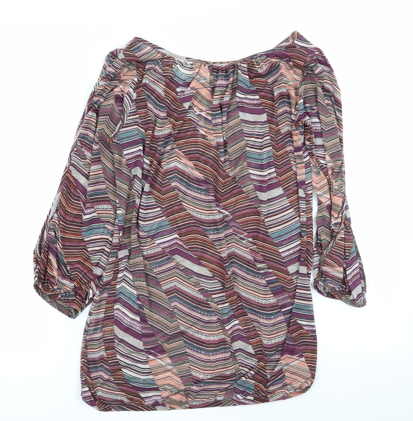 warehouse definitives Womens Multicoloured Geometric  Basic T-Shirt Size 10