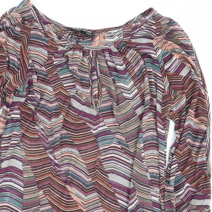 warehouse definitives Womens Multicoloured Geometric  Basic T-Shirt Size 10
