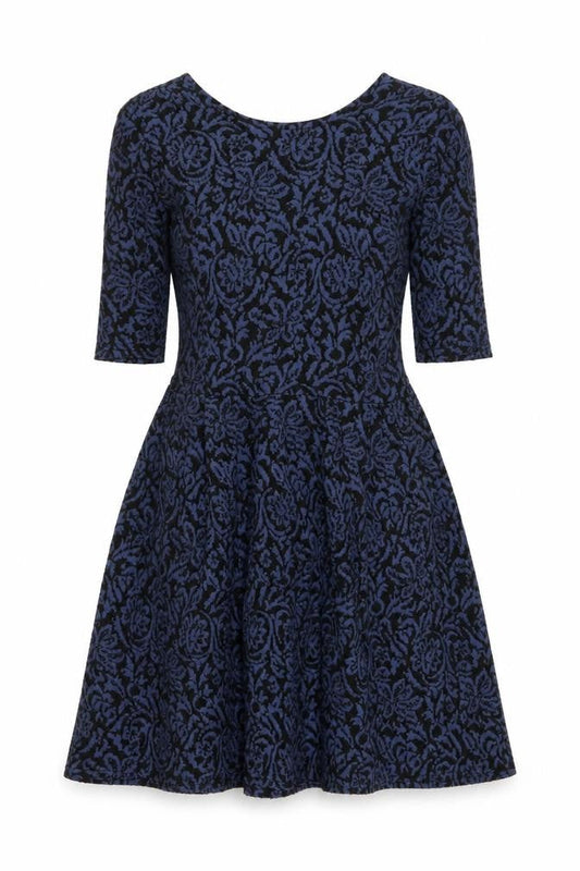 Cooperative Womens Blue Geometric  Fit & Flare  Size XS