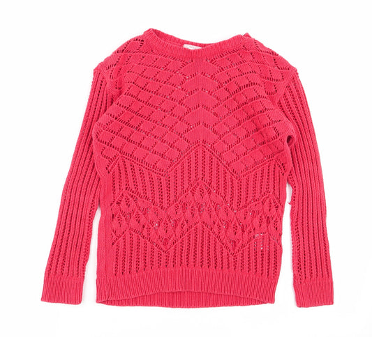 Cooperative Womens Red Geometric  Pullover Jumper Size XS