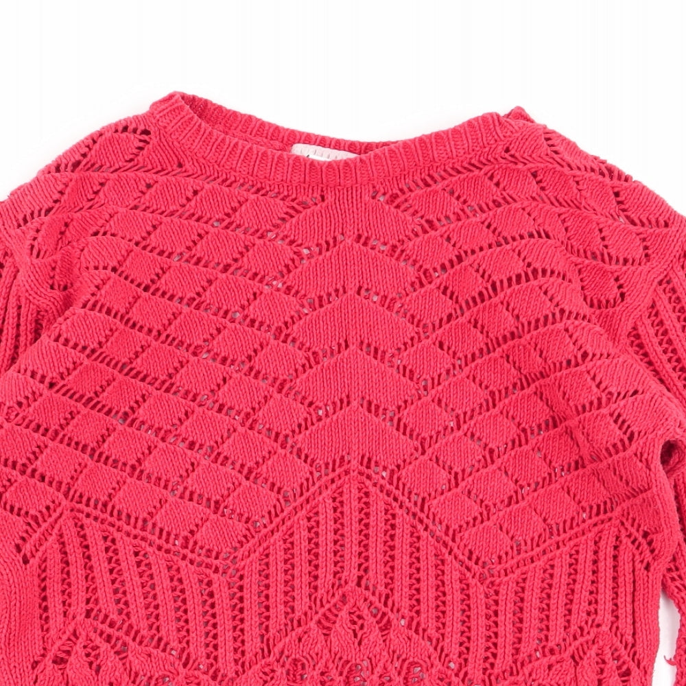 Cooperative Womens Red Geometric  Pullover Jumper Size XS