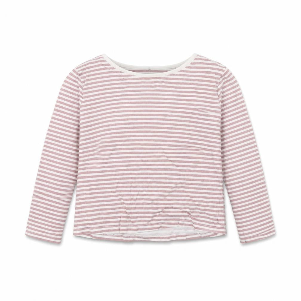 evie Girls Pink Striped  Basic T-Shirt Size 4 Years
