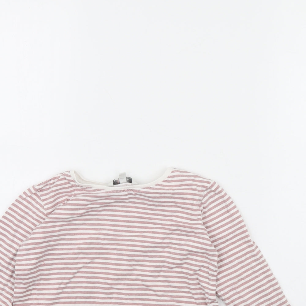 evie Girls Pink Striped  Basic T-Shirt Size 4 Years