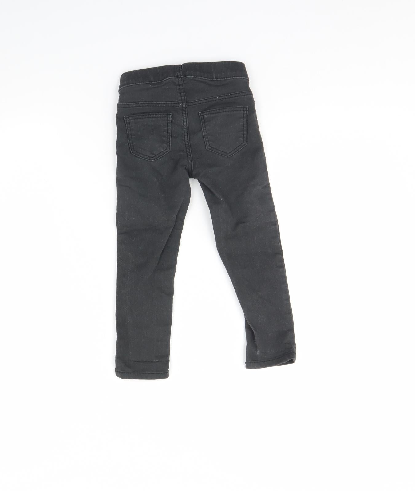 H&M Girls Black  Denim Capri Jeans Size 18 Months