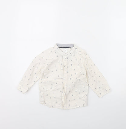 H&M Girls White Spotted  Basic Button-Up Size 12 Months