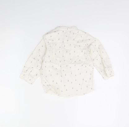 H&M Girls White Spotted  Basic Button-Up Size 12 Months