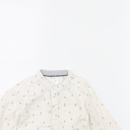 H&M Girls White Spotted  Basic Button-Up Size 12 Months