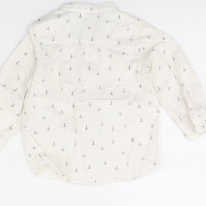 H&M Girls White Spotted  Basic Button-Up Size 12 Months