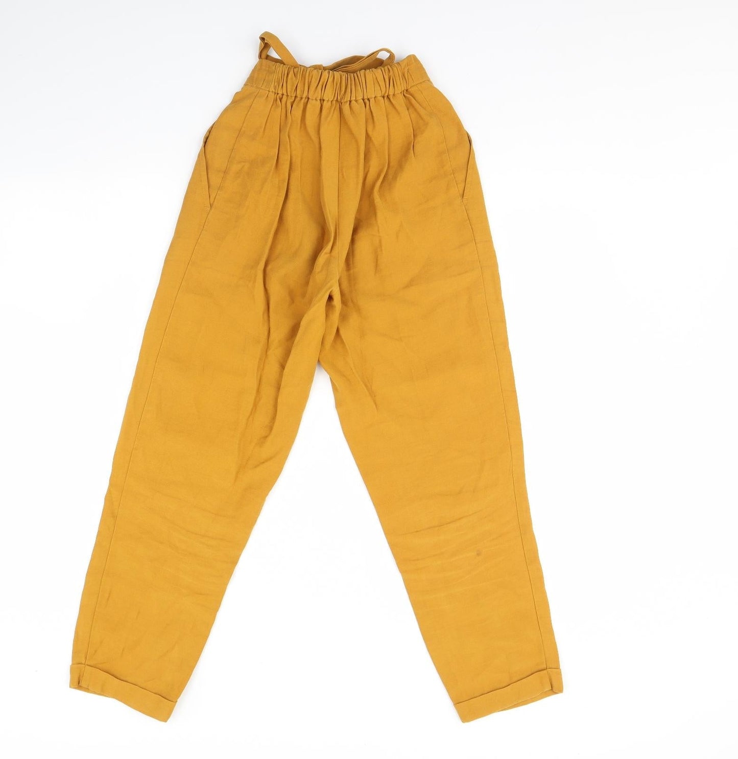H&M Womens Yellow   Trousers  Size XS L26 in