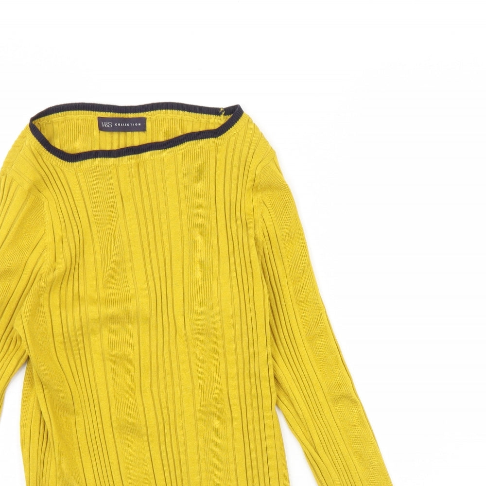 M&S Womens Yellow   Pullover Jumper Size 16