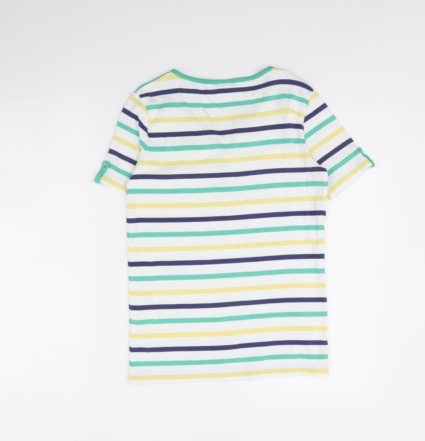 Damart Womens White Striped  Basic Blouse Size 10
