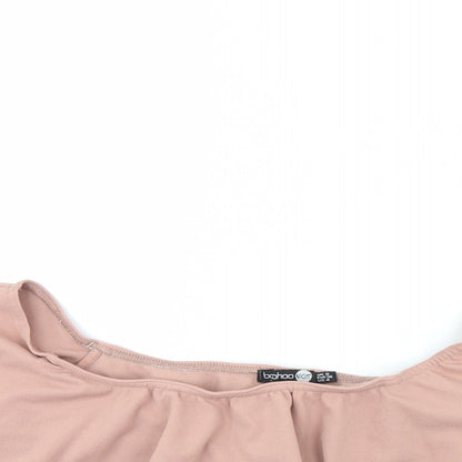 Boohoo Womens Pink   Basic Blouse Size 8