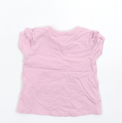Preloved Nutmeg Girls Pink   Basic T-Shirt Size 9-12 Months - Back