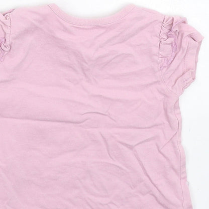 Preloved Nutmeg Girls Pink   Basic T-Shirt Size 9-12 Months - Label