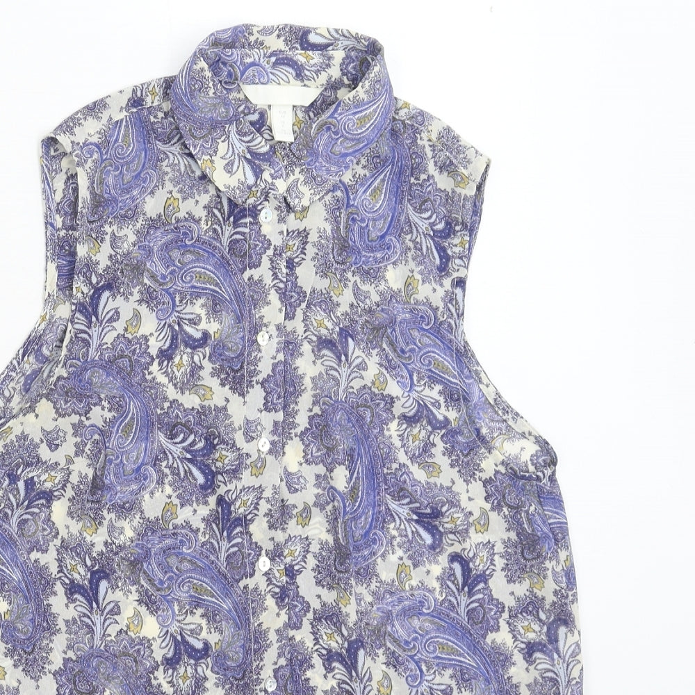 H&M Womens Multicoloured   Basic Button-Up Size 8