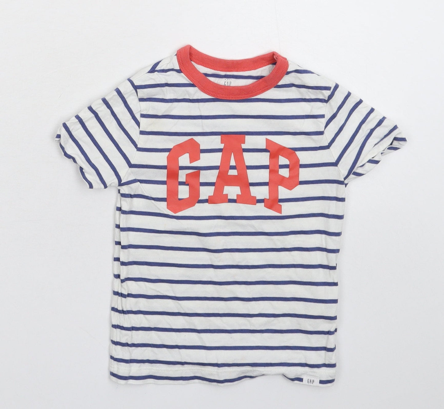 Gap Baby White Striped  Basic T-Shirt Size 24 Months