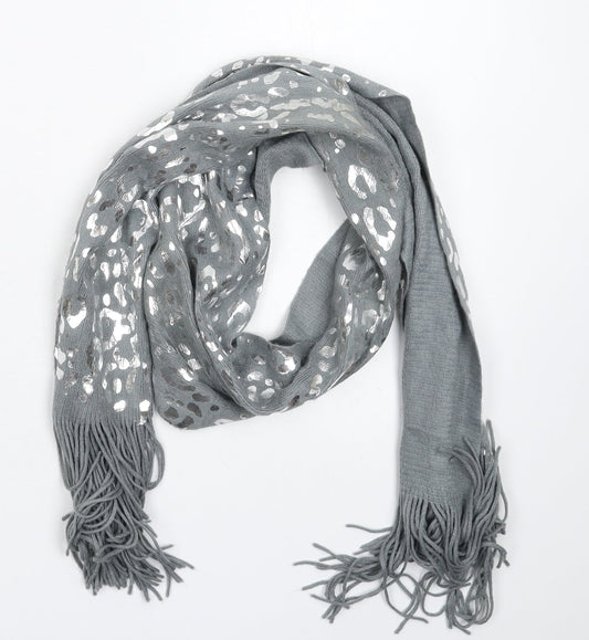 Preworn Womens Grey Animal Print Knit  Scarf