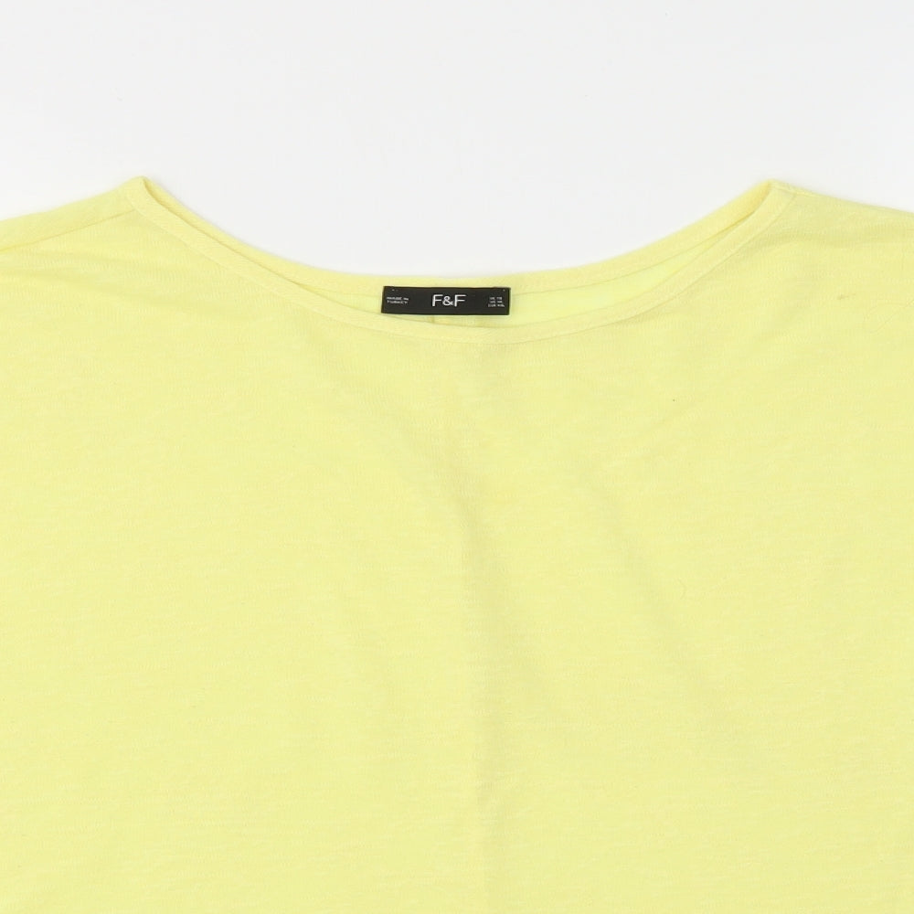 F&F Womens Yellow   Basic T-Shirt Size 18