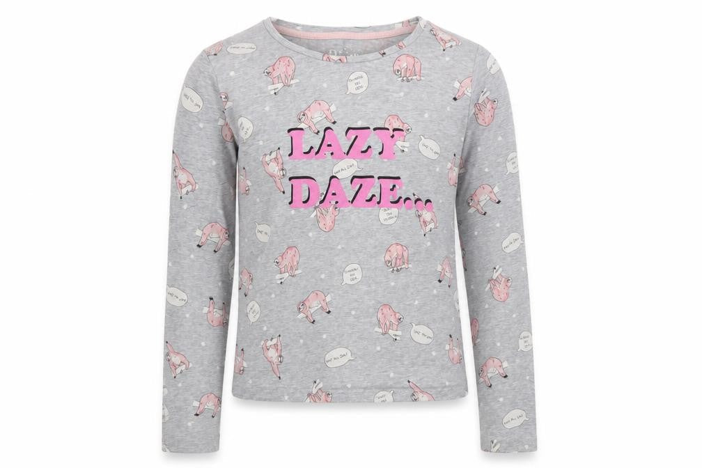 River Island Girls Grey Animal Print  Top Pyjama Set Size 11-12 Years