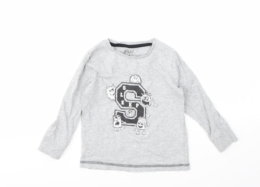 F&F Boys Grey Geometric  Basic T-Shirt Size 3-4 Years
