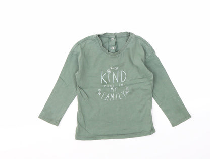 Preloved George Girls Green   Basic T-Shirt Size 12-18 Months - Front