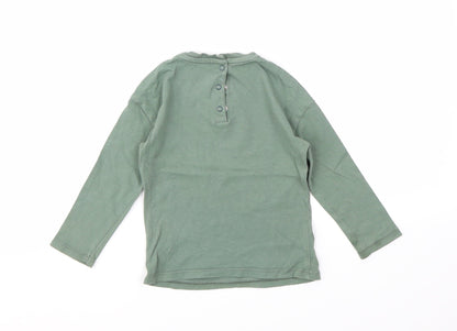 Preloved George Girls Green   Basic T-Shirt Size 12-18 Months - Back