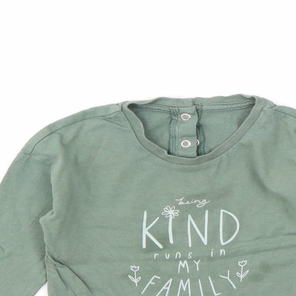Preloved George Girls Green   Basic T-Shirt Size 12-18 Months - Detail
