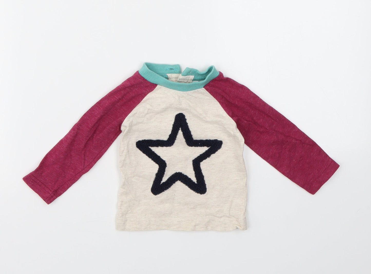 M&Co Girls Multicoloured Geometric  Basic T-Shirt Size 0-3 Months