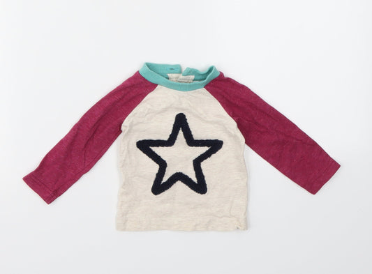 M&Co Girls Multicoloured Geometric  Basic T-Shirt Size 0-3 Months