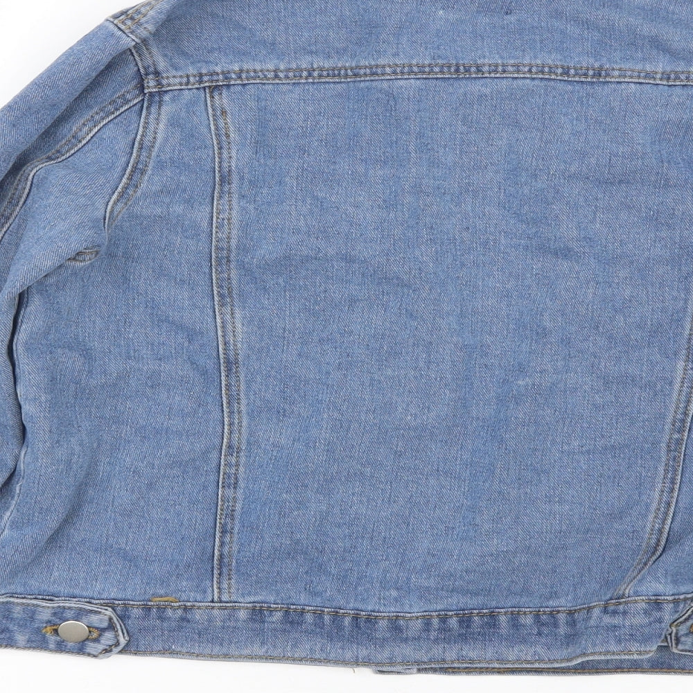 Boohoo Womens Blue  Denim Jacket Coat Size 6