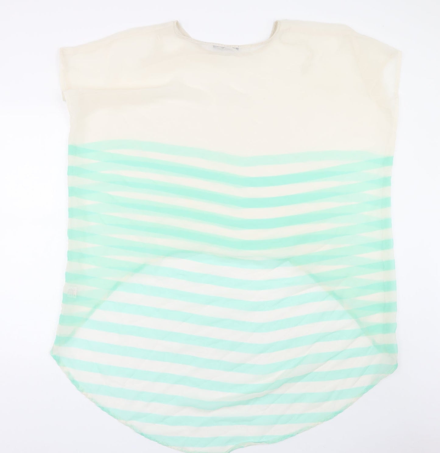 Primark Womens Beige Striped  Basic Blouse Size 12