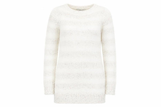 Peacocks Womens White Striped  Pullover Jumper Size 10