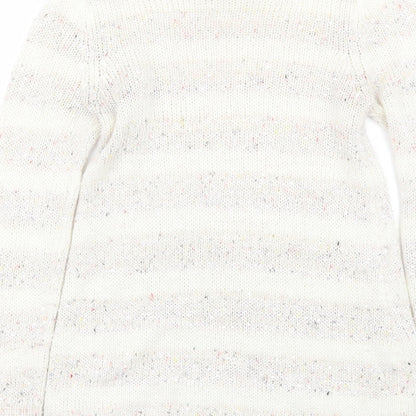 Peacocks Womens White Striped  Pullover Jumper Size 10