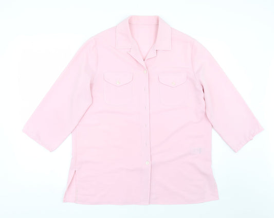 St Micheal Womens Pink   Basic Button-Up Size 14