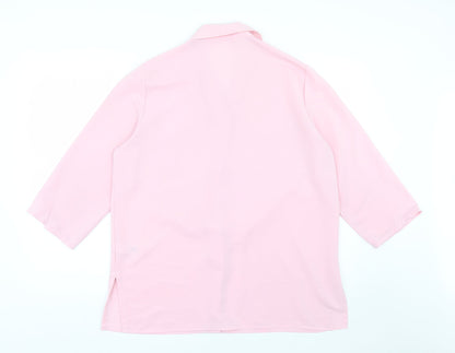 St Michael Womens Pink Basic Button-Up Size 14