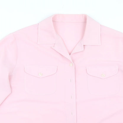 St Michael Womens Pink Basic Button-Up Size 14
