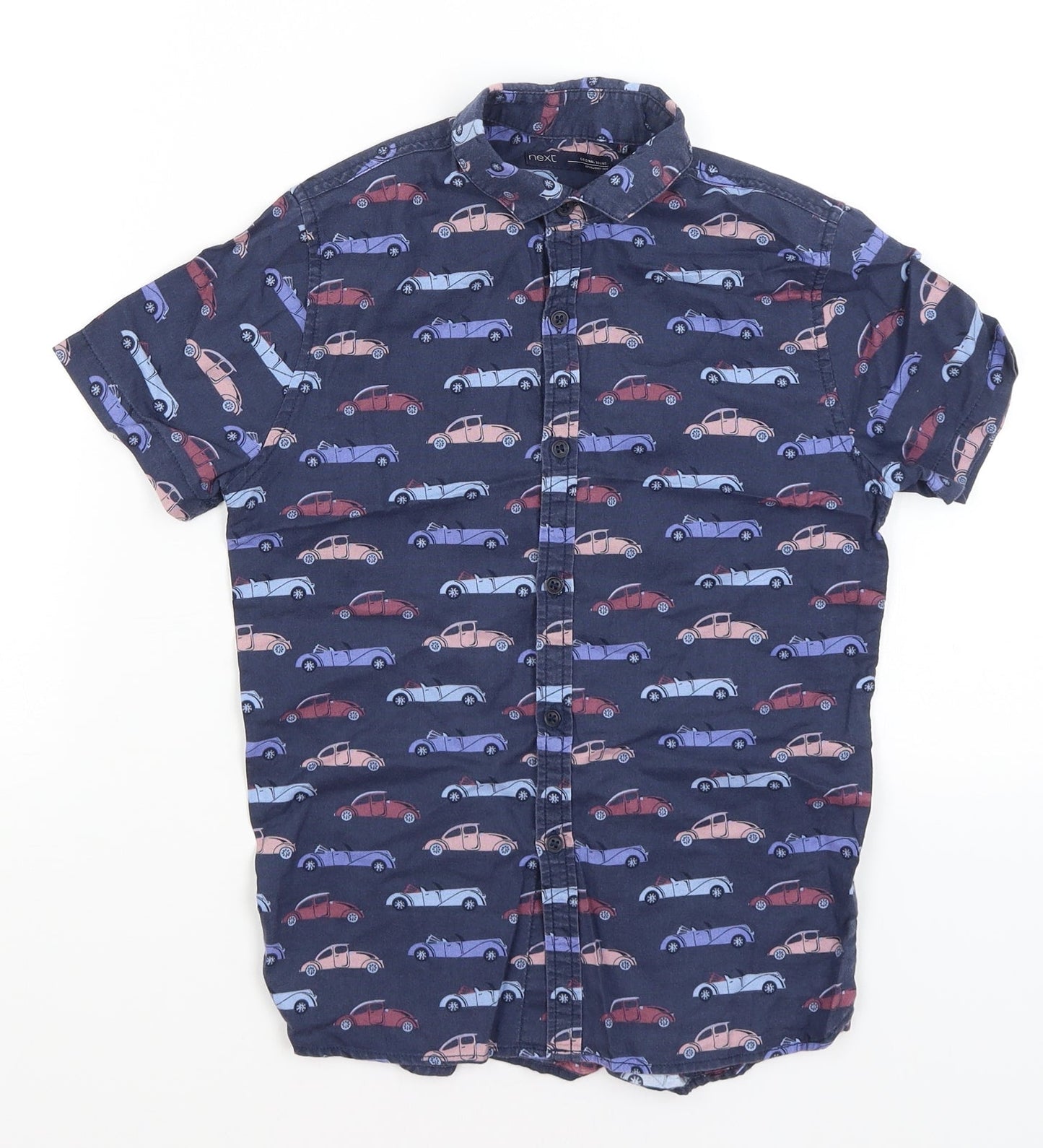 NEXT Boys Blue   Basic Button-Up Size 9 Years  - Cars