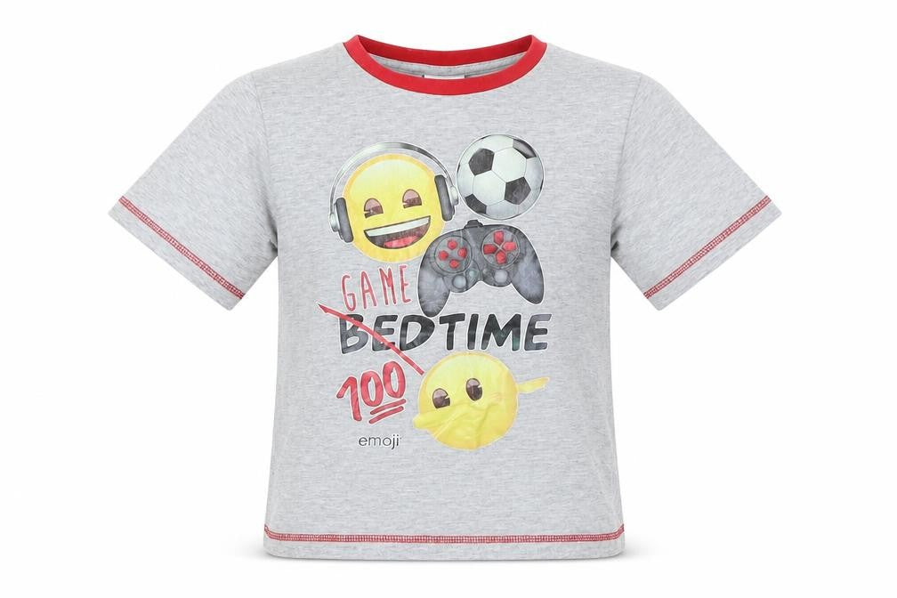 Emoji Boys Grey   Basic T-Shirt Size 8-9 Years  - Game Time