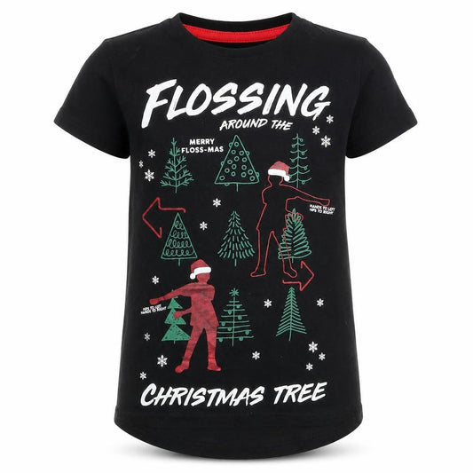 Primark Girls Black   Basic T-Shirt Size 7-8 Years  - Flossing