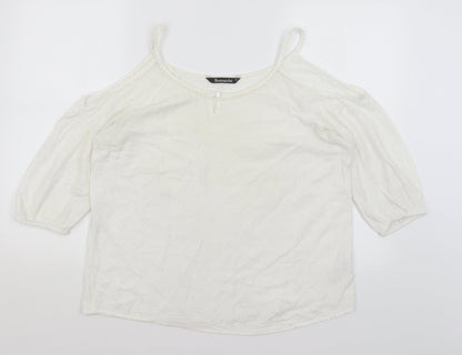 Bonmarché Womens White Basic Blouse Size 12