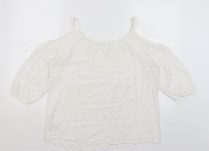 Bonmarché Womens White Basic Blouse Size 12