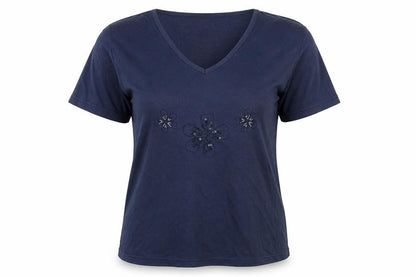 Ellie Louise Womens Blue   Basic T-Shirt Size S