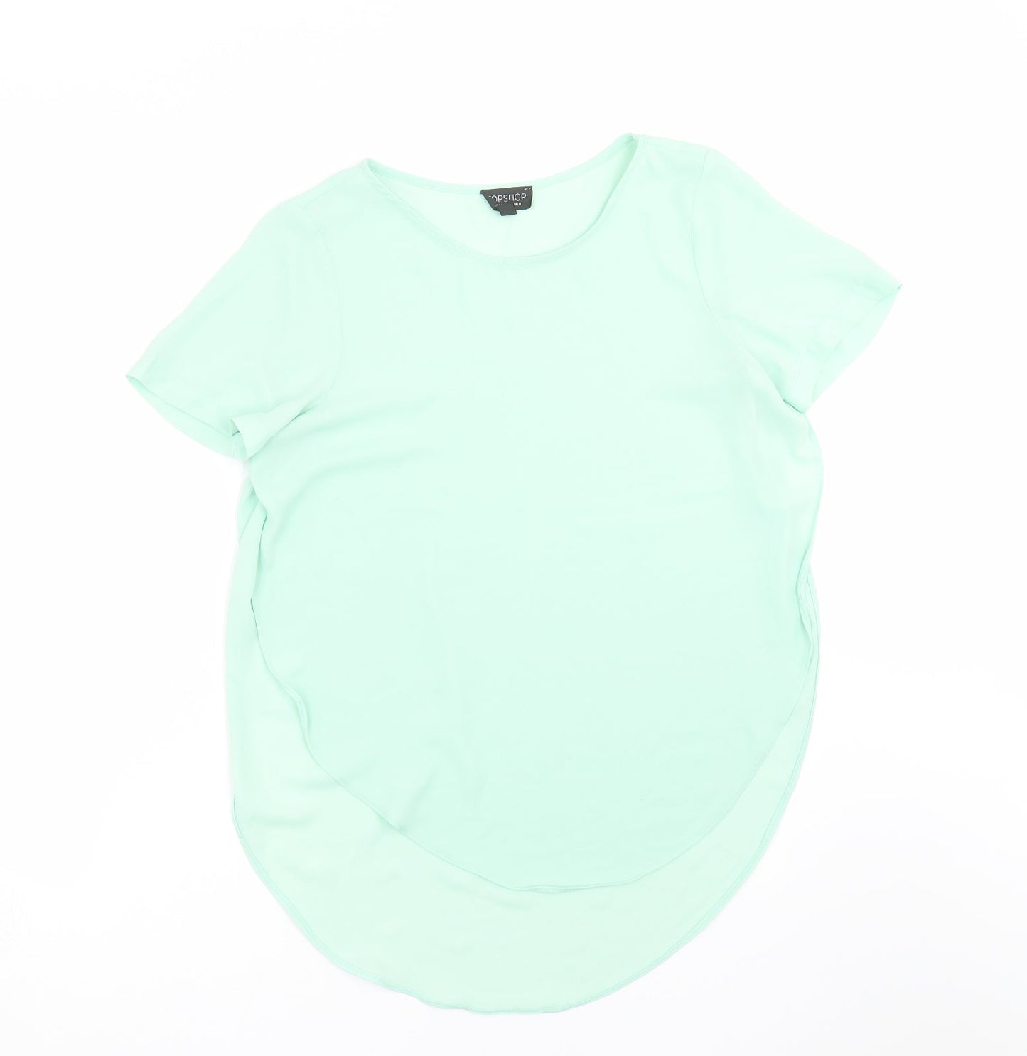 Topshop Womens Green   Basic Blouse Size 8  - open sides