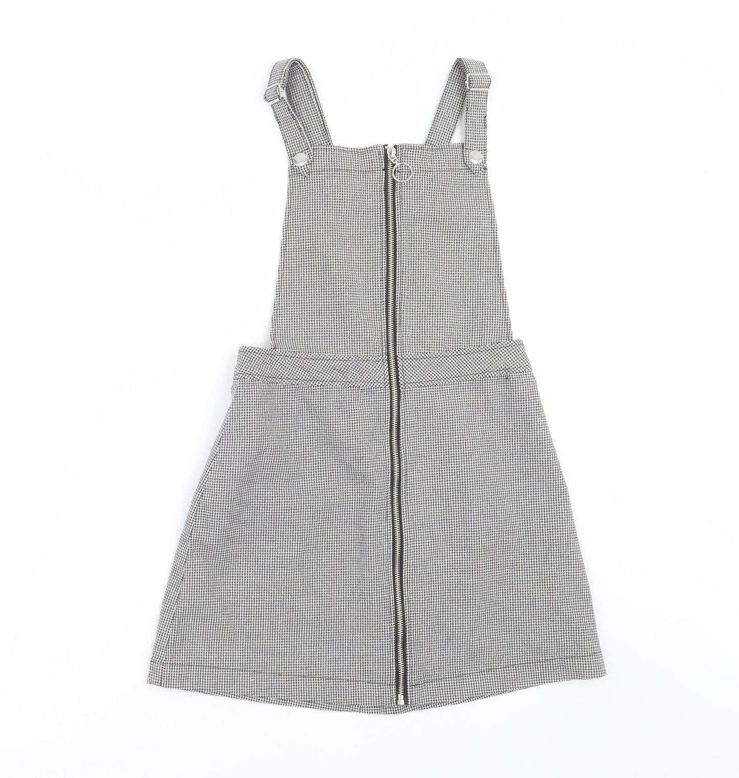 Divided by H&M Womens Grey Houndstooth  Pinafore/Dungaree Dress  Size 6